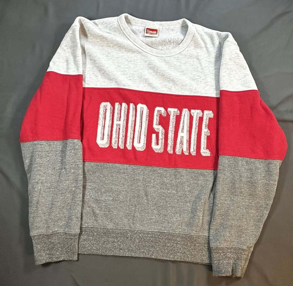 Homage Ohio State Buckeyes Colorblock Crewneck Sweatshirt XL
